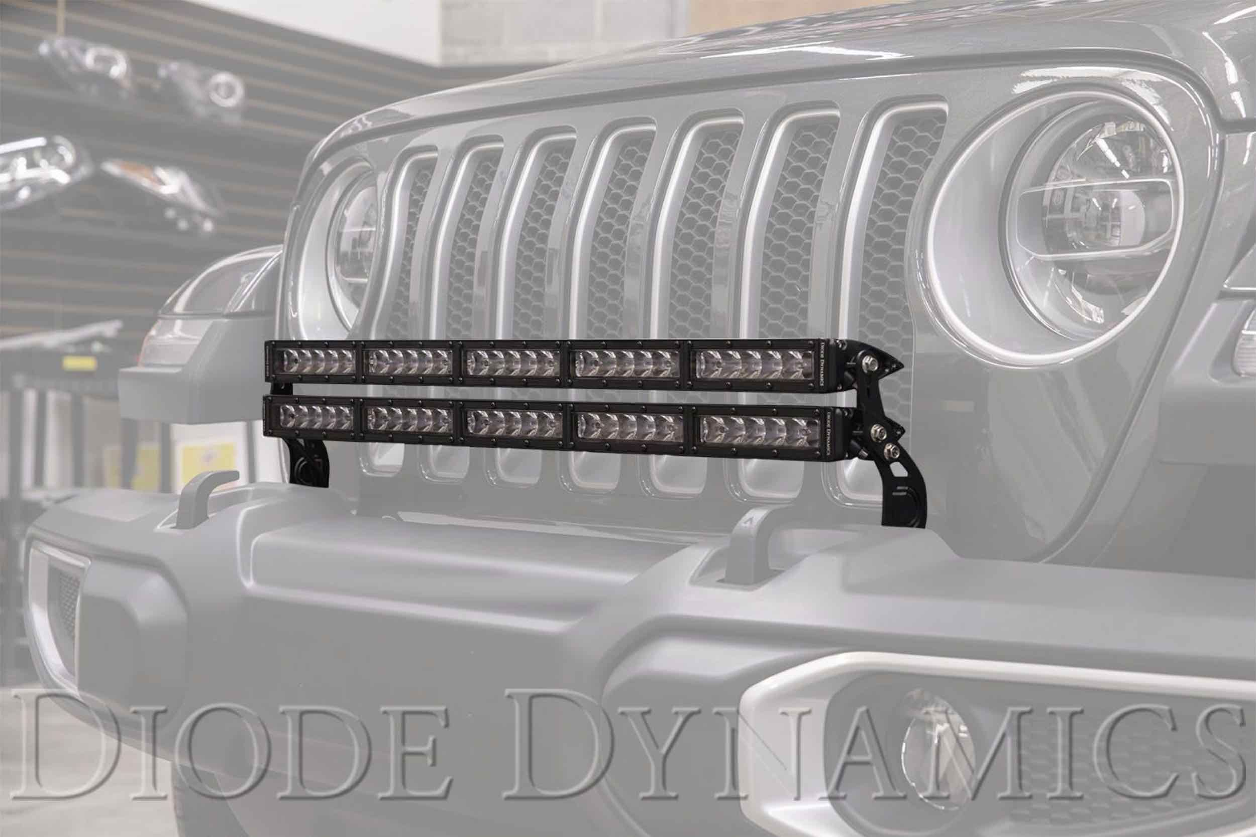 Diode D. Jeep Wrangler JL Bumper Mount LED Light Bar Kit TRS DD6077